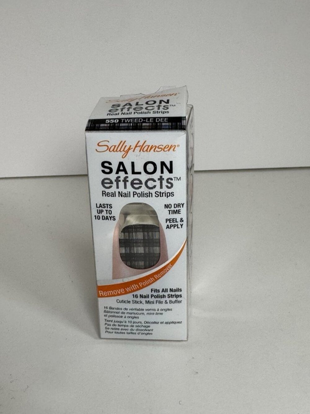 SALLY HANSEN Salon Effects Real Nail Polish Strips 550 TWEED-LE DEE New NIB